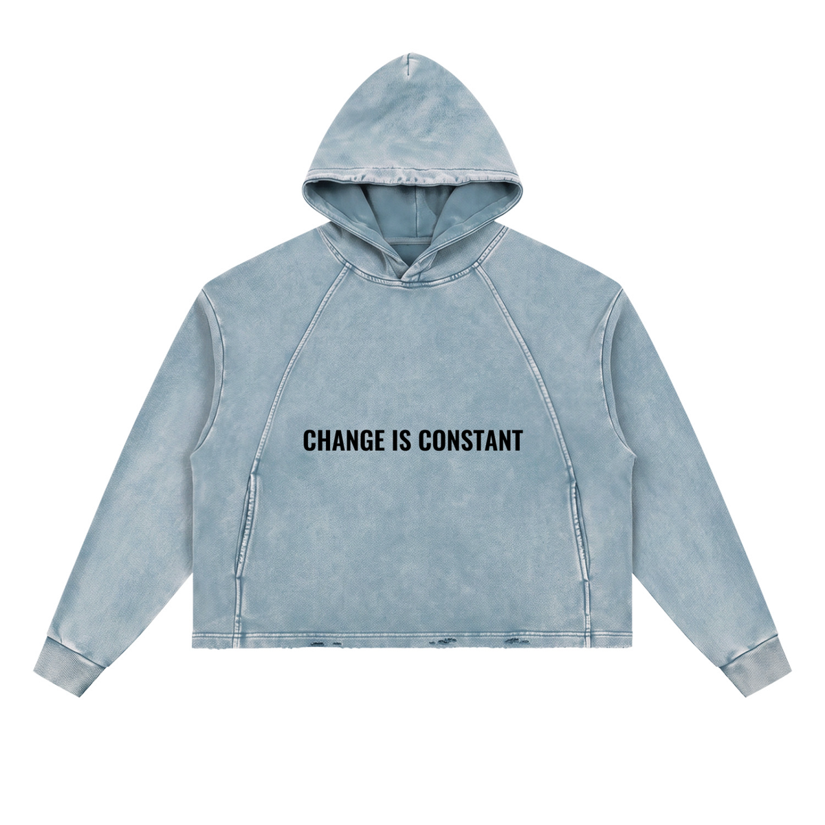 Vintage Washed Frayed-Hem Hoodie