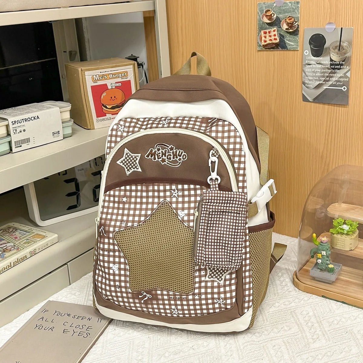 Blue Large Capacity Backpack for Elementary School Girls Dual Shoulder Lightweight Bookbag High Aesthetic Value School Bag