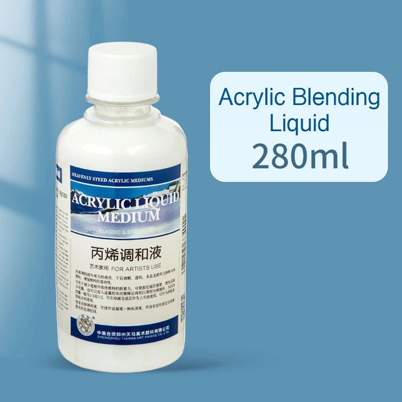 100/280ml Acrylic Blending Liquid Large-Capacity Milky White Acrylic Paint Thinner Gloss Painting Molding Paste Art Supplies