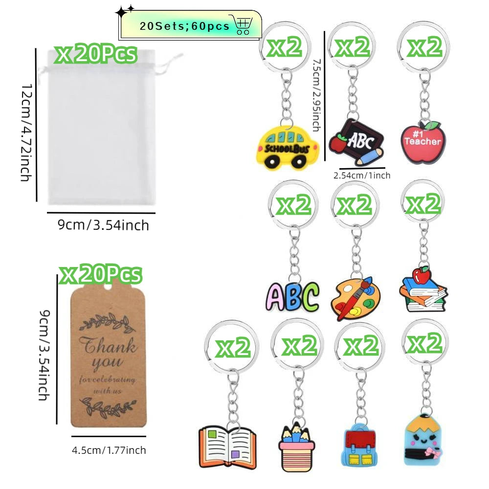 Back to School Gift Set – 20pc Keychains & Cards
