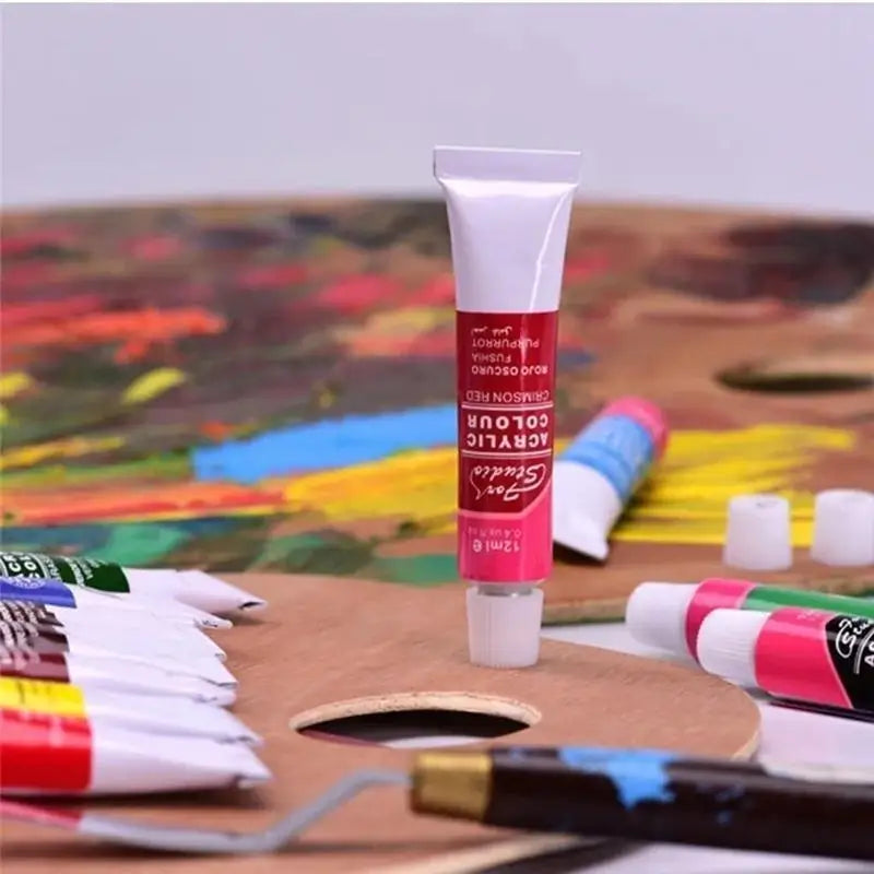 12Colors Acrylic Paint Color Set Acrylics Pigments Pigment For Artists Ceramic Stone Wall Craft Paints Diy Handmade Accessories