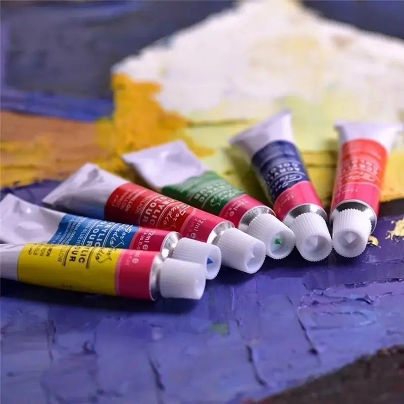 12Colors Acrylic Paint Color Set Acrylics Pigments Pigment For Artists Ceramic Stone Wall Craft Paints Diy Handmade Accessories