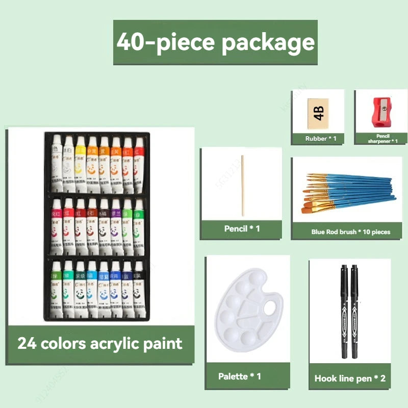 12/24/36 Colors Acrylic Paint Set 5ml/12ml Water-Proof Portable Art Rich Pigments for DlY Craft,Drawing,Painting,Canvas, Rock