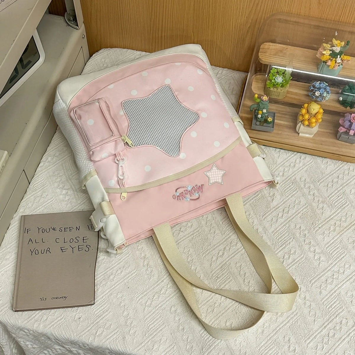 Blue Large Capacity Backpack for Elementary School Girls Dual Shoulder Lightweight Bookbag High Aesthetic Value School Bag