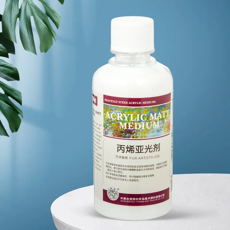 100/280ml Acrylic Blending Liquid Large-Capacity Milky White Acrylic Paint Thinner Gloss Painting Molding Paste Art Supplies