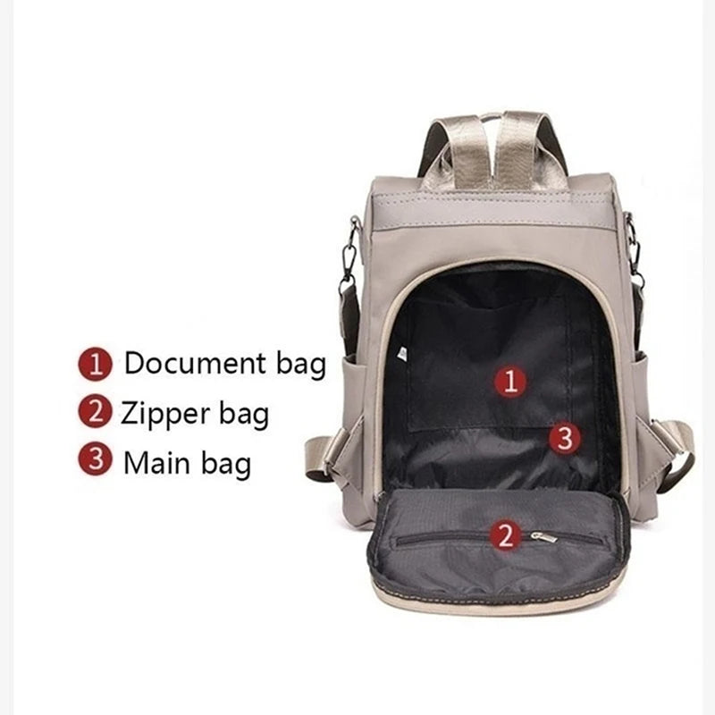 Waterproof Oxford Women Backpack Fashion Anti-Theft School Bagpack