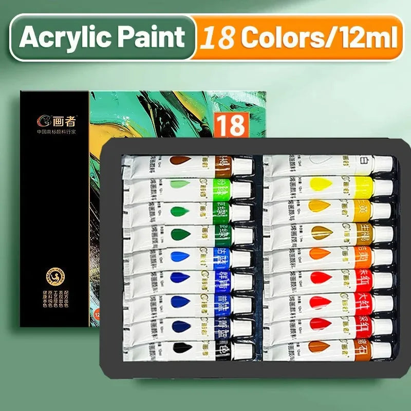 12/24/36 Colors Acrylic Paint Set 5ml/12ml Water-Proof Portable Art Rich Pigments for DlY Craft,Drawing,Painting,Canvas, Rock