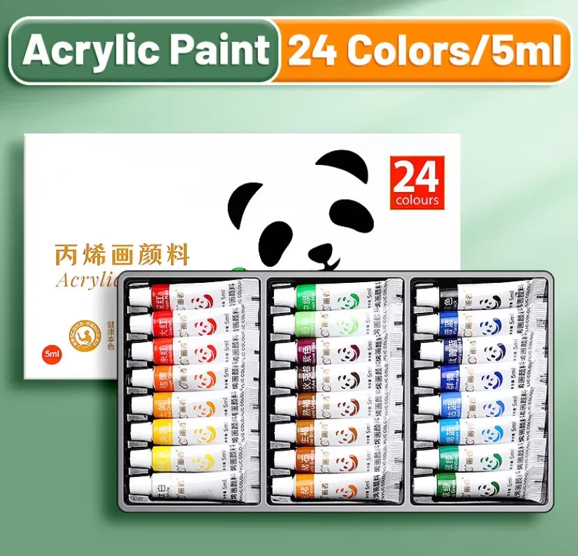 12/24/36 Colors Acrylic Paint Set 5ml/12ml Water-Proof Portable Art Rich Pigments for DlY Craft,Drawing,Painting,Canvas, Rock