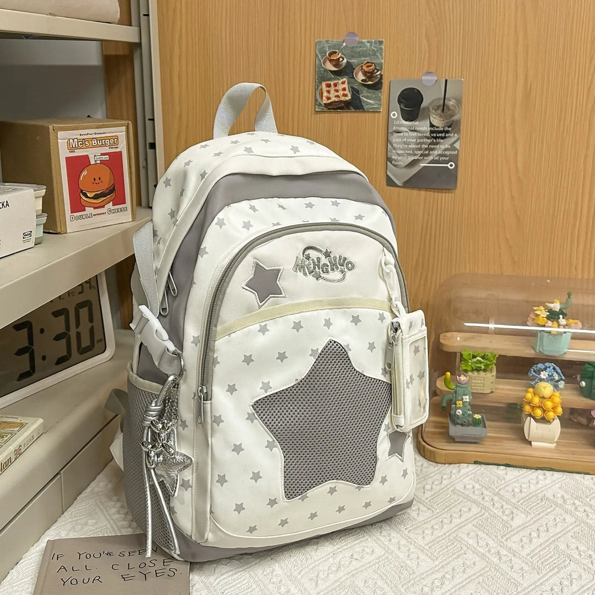 Blue Large Capacity Backpack for Elementary School Girls Dual Shoulder Lightweight Bookbag High Aesthetic Value School Bag