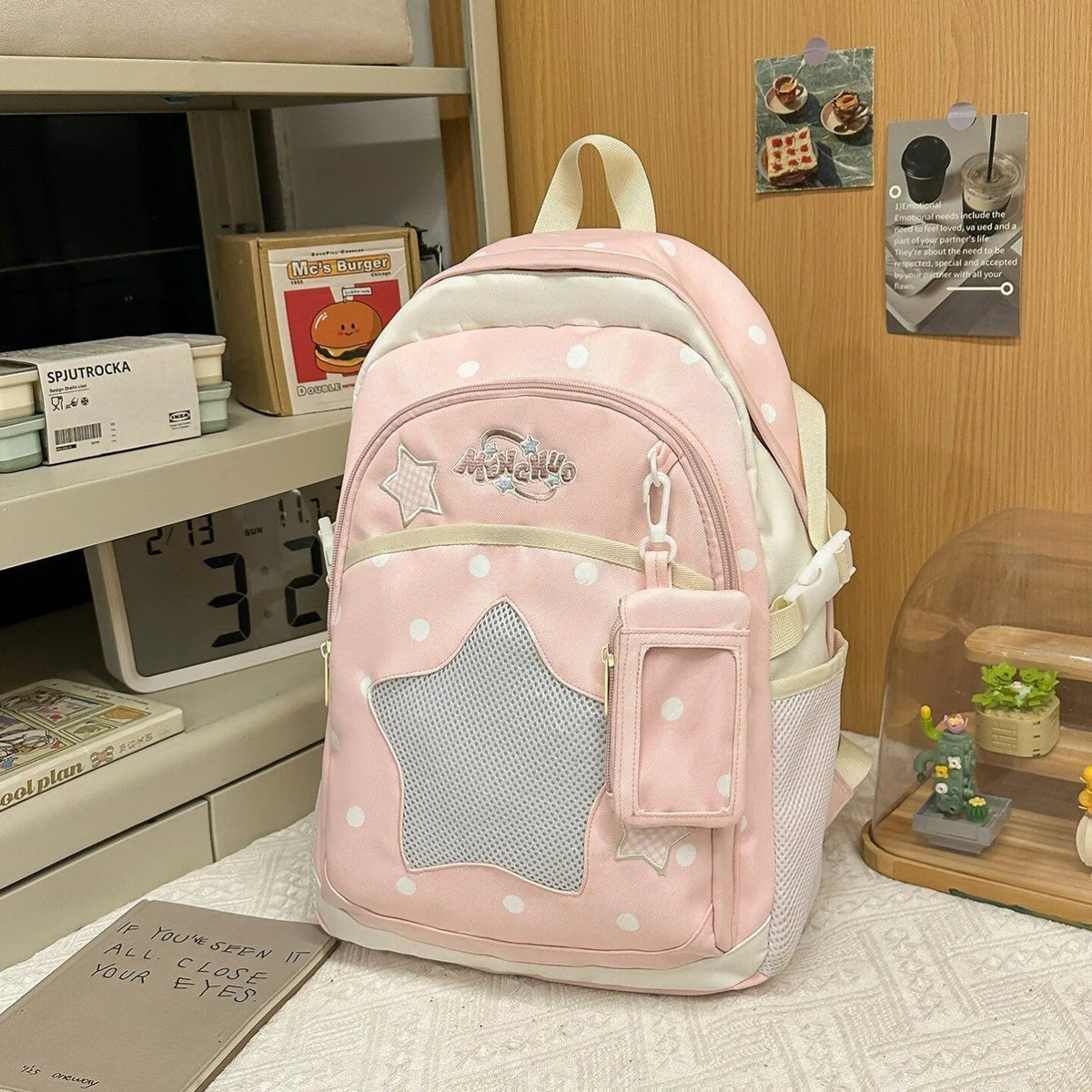 Blue Large Capacity Backpack for Elementary School Girls Dual Shoulder Lightweight Bookbag High Aesthetic Value School Bag