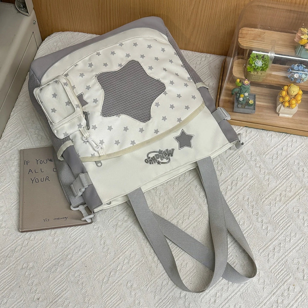Blue Large Capacity Backpack for Elementary School Girls Dual Shoulder Lightweight Bookbag High Aesthetic Value School Bag