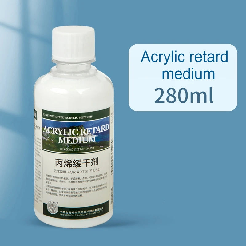 100/280ml Acrylic Blending Liquid Large-Capacity Milky White Acrylic Paint Thinner Gloss Painting Molding Paste Art Supplies