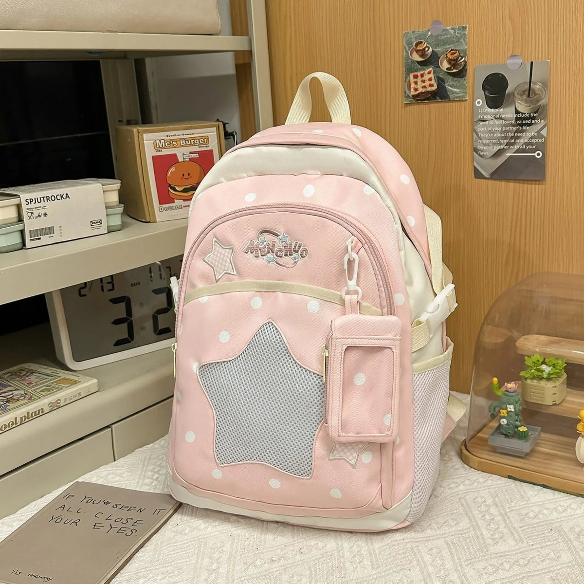 Blue Large Capacity Backpack for Elementary School Girls Dual Shoulder Lightweight Bookbag High Aesthetic Value School Bag