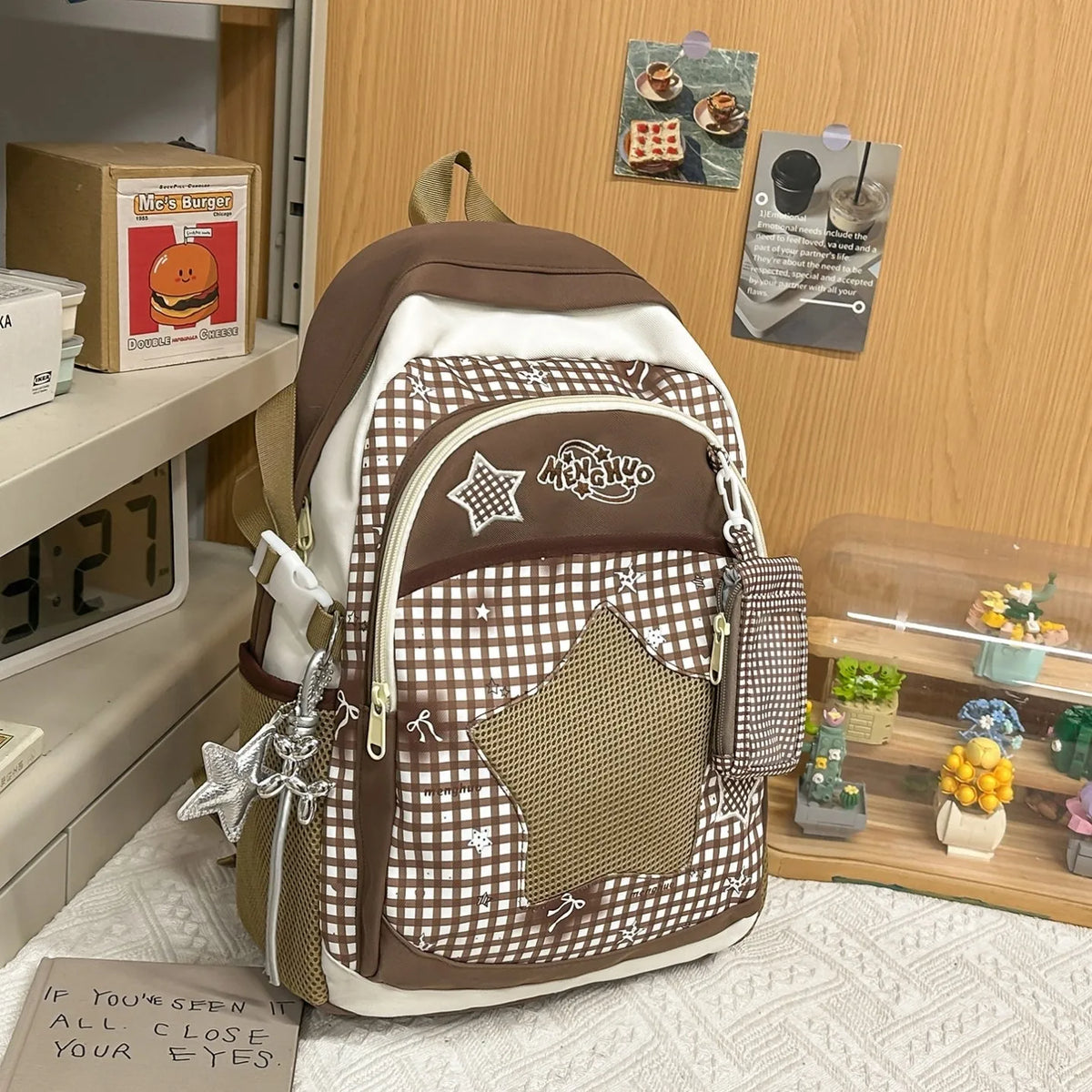 Blue Large Capacity Backpack for Elementary School Girls Dual Shoulder Lightweight Bookbag High Aesthetic Value School Bag
