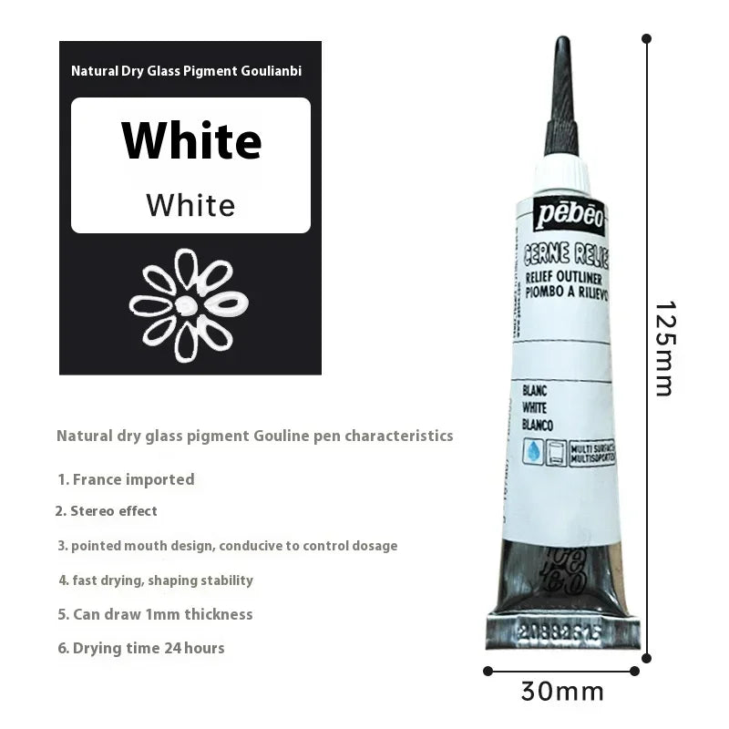 PEBEO Acrylic Paint 20 ML Waterproof Acrylic Paint Tube Wood/Canvas/Fabric Painting Rich Glass Pigments Artist Drawing Supplies