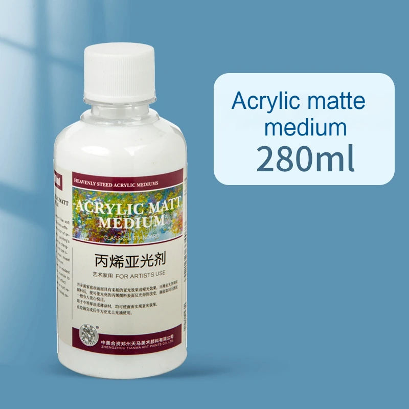 100/280ml Acrylic Blending Liquid Large-Capacity Milky White Acrylic Paint Thinner Gloss Painting Molding Paste Art Supplies