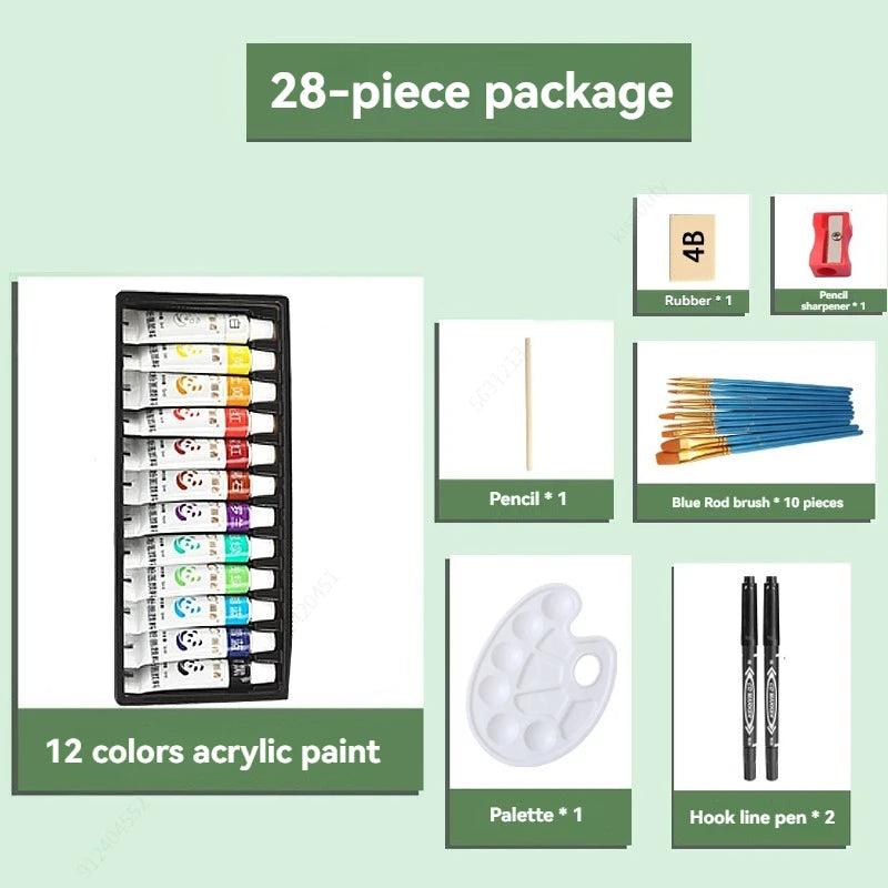12/24/36 Colors Acrylic Paint Set 5ml/12ml Water-Proof Portable Art Rich Pigments for DlY Craft,Drawing,Painting,Canvas, Rock